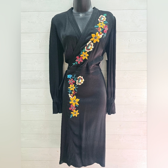 Etro Embroidered Wrap Dress - Picture 2 of 16